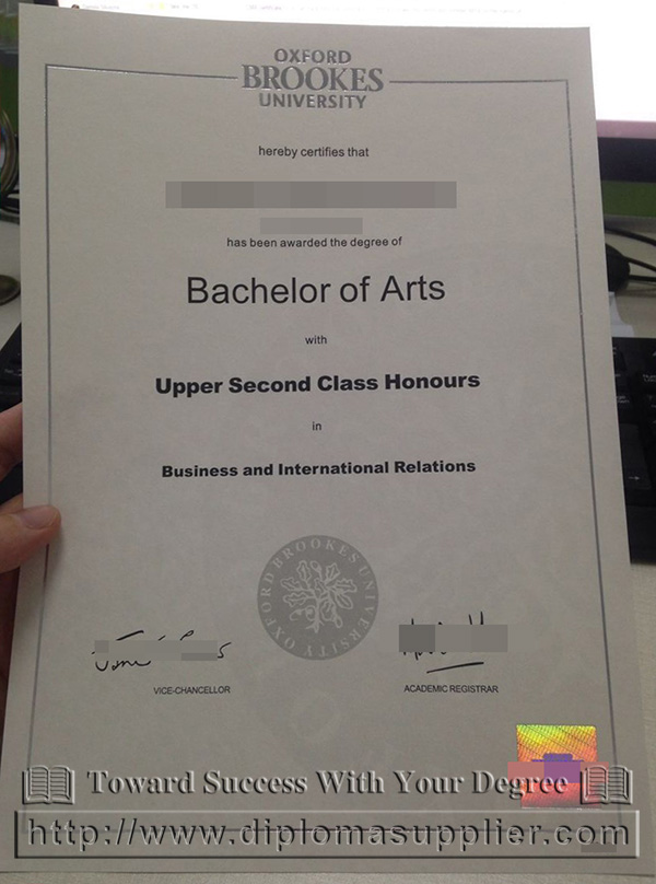 a picture of  Oxford Brookes University diploma