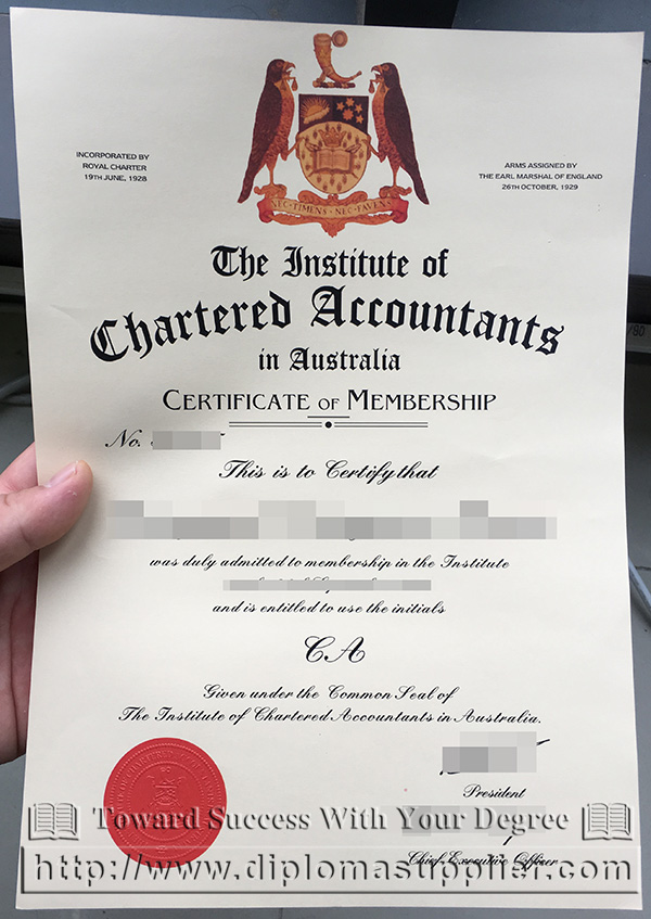 ICAA certificate, The Institute of Chartered Accountants in Australia certificate