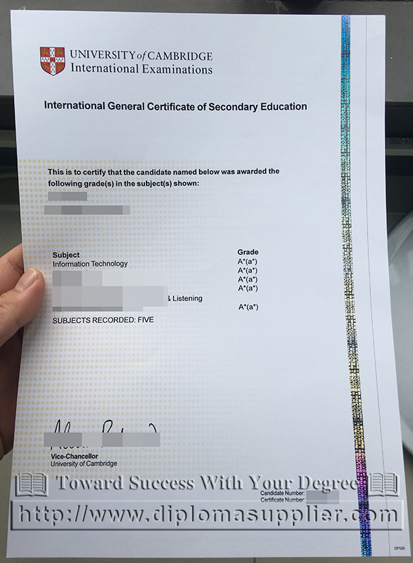 IGCSE certificate, GCE certificate