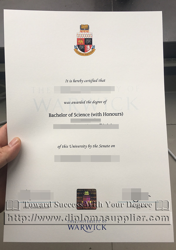 University of Warwick diploma certificate