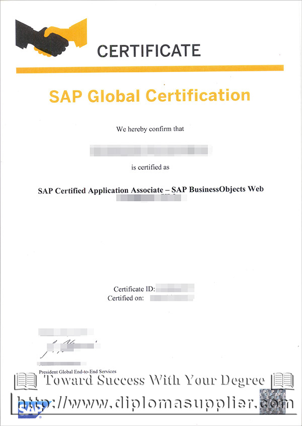 SAP Global certification, SAP diploma