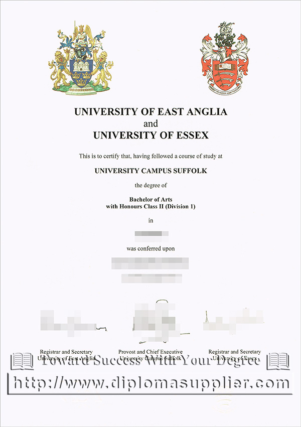 University of East Anglia degree certificate, University of Essex degree certificate