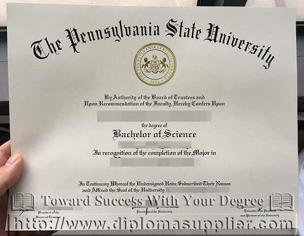 Pennsylvania State University degree, Penn State/PSU diploma certificate