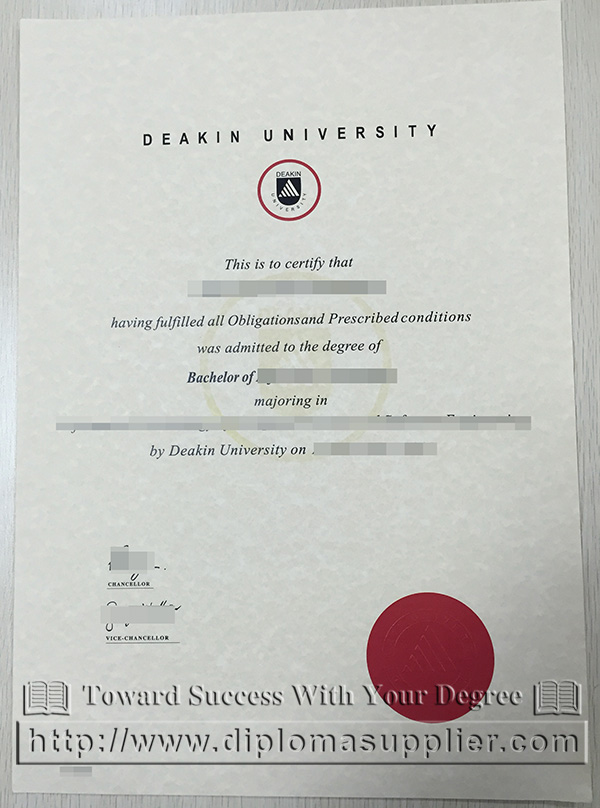 Deakin University degree certificate, Deakin University diploma