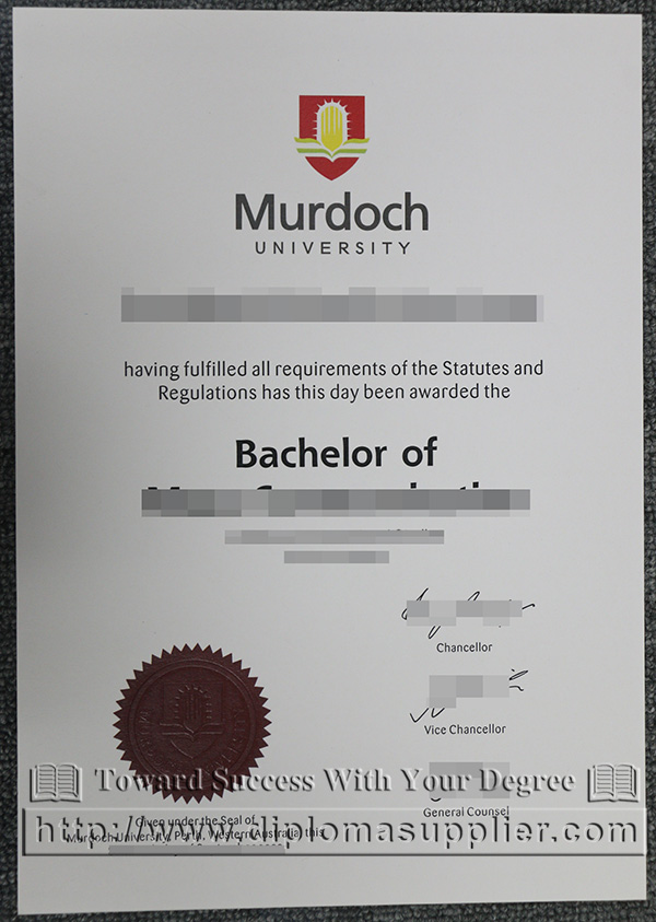 Murdoch University degree certificate, Murdoch University diploma