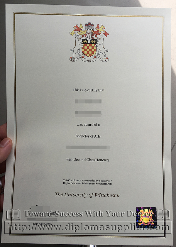 University of Winchester degree, University of Winchester certificate