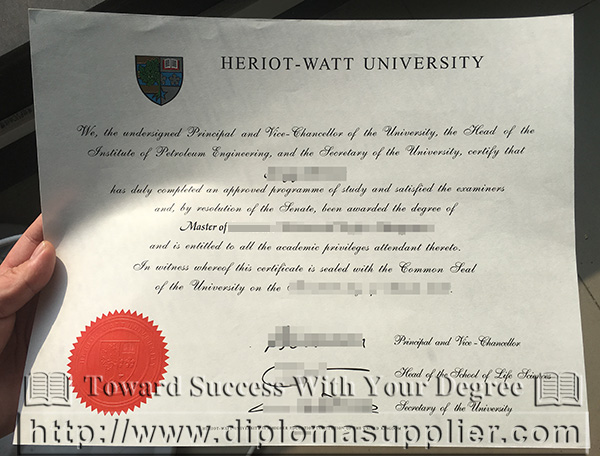 Heriot-Watt University degree certificate, Heriot-Watt University MBA degree