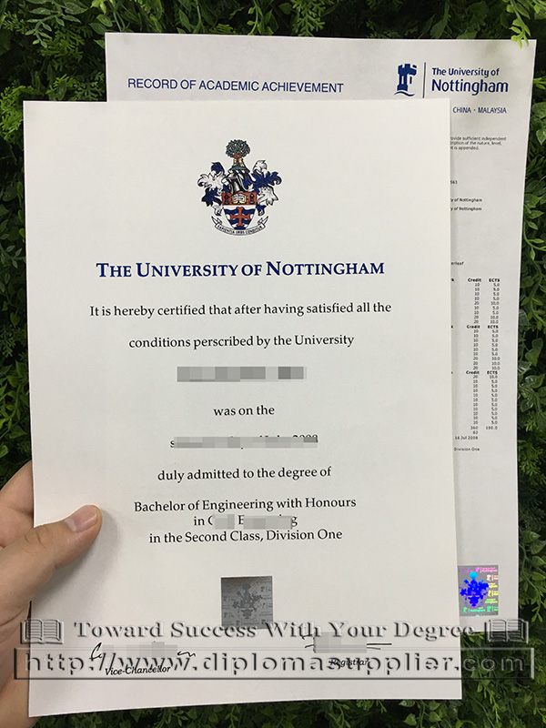 University of Nottingham degree, University of Nottingham diploma, University of Nottingham certificate