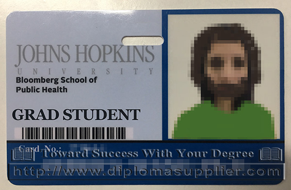 The Johns Hopkins University student card, JHU student card, Bloomberg School of Public Health badge card, JHU badge card