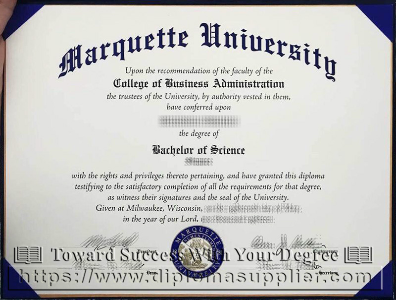 Marquette University degree sample, Marquette University diploma, US degree