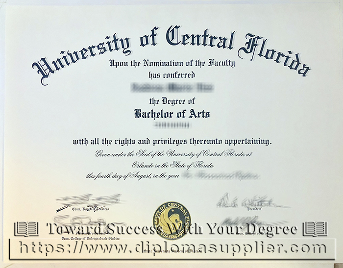 University of Central Florida Diploma, UCF Fake Diploma, Bachelor of Arts