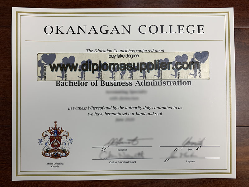 fake Okanagan College diploma, Okanagan College fake degree, buy fake certificate