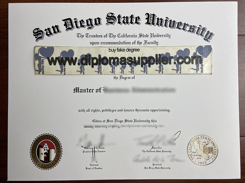 fake San Diego State University diploma, San Diego State University fake degree, fake SDSU degree