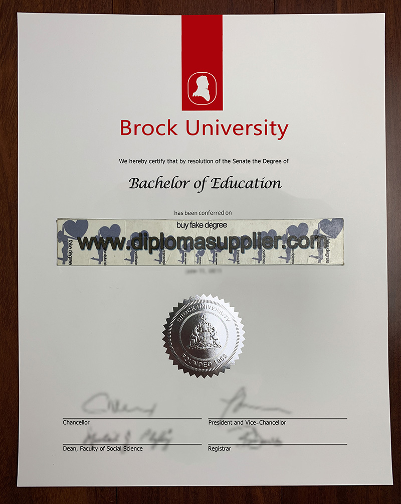 fake Brock University diploma, Brock University fake degree, Brock University fake certificate