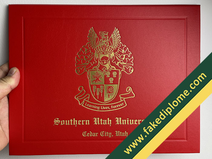 Southern Utah University Leather Cover, Southern Utah University FAKE DIPLOMA, Southern Utah University fake degree